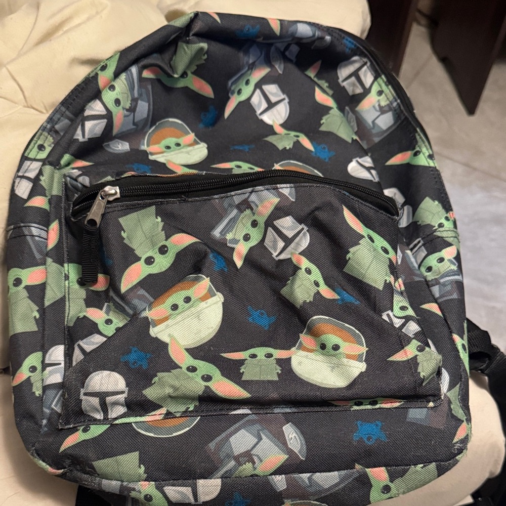 Star Wars Black Backpack with Green and Blue Characters